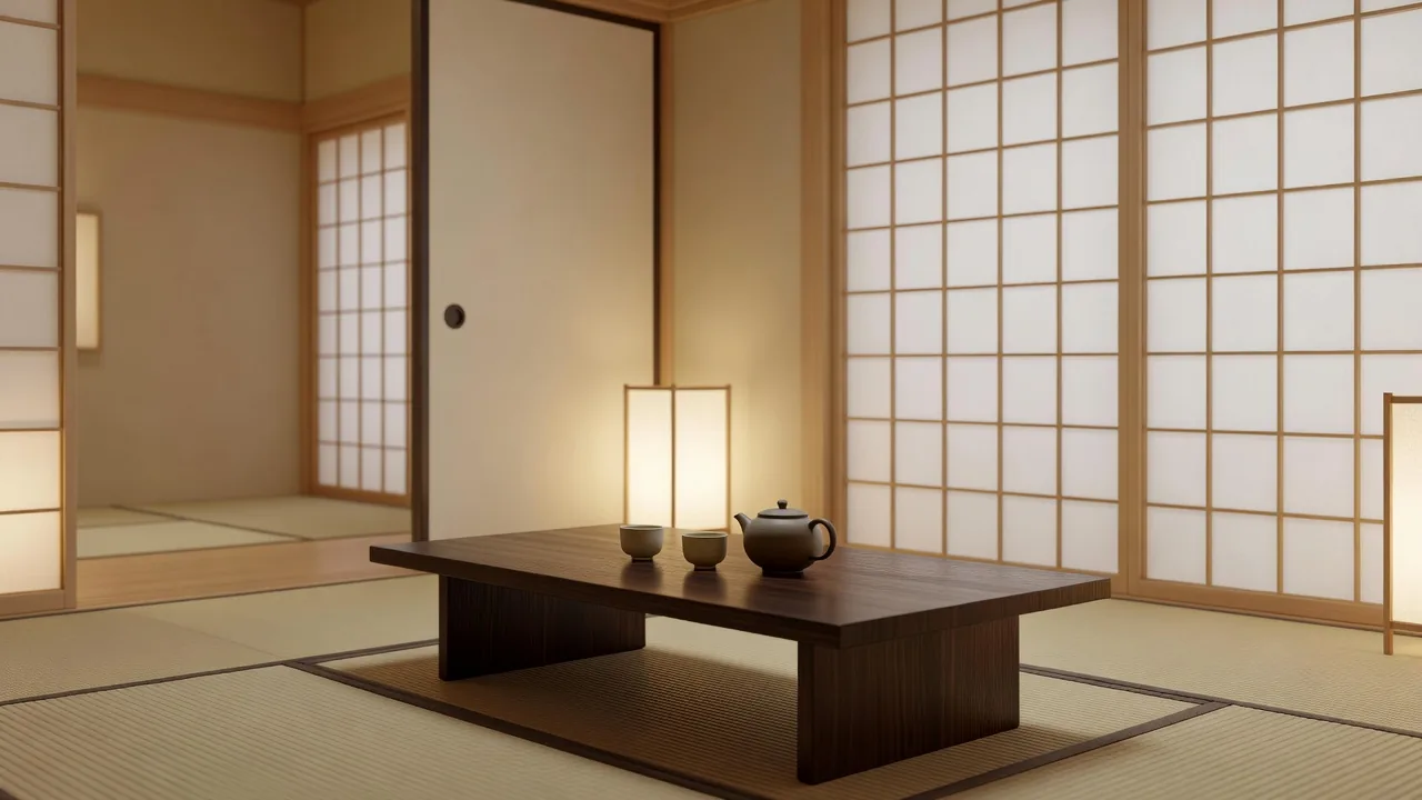 伝統的な旅館の室内